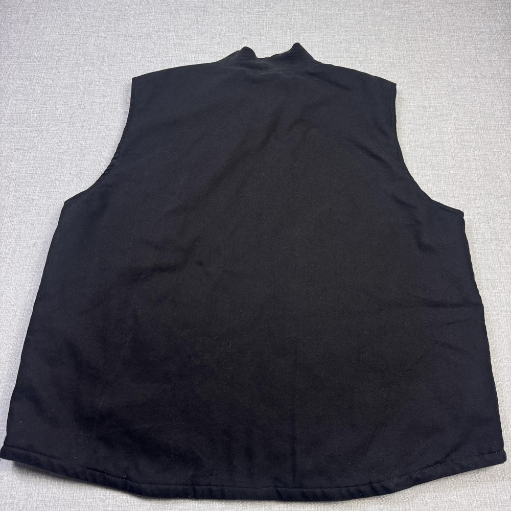 Wrangler Canvas Vest Mens 2XL Black Quilted Insulated Workwear Full Zip - Picture 7 of 7